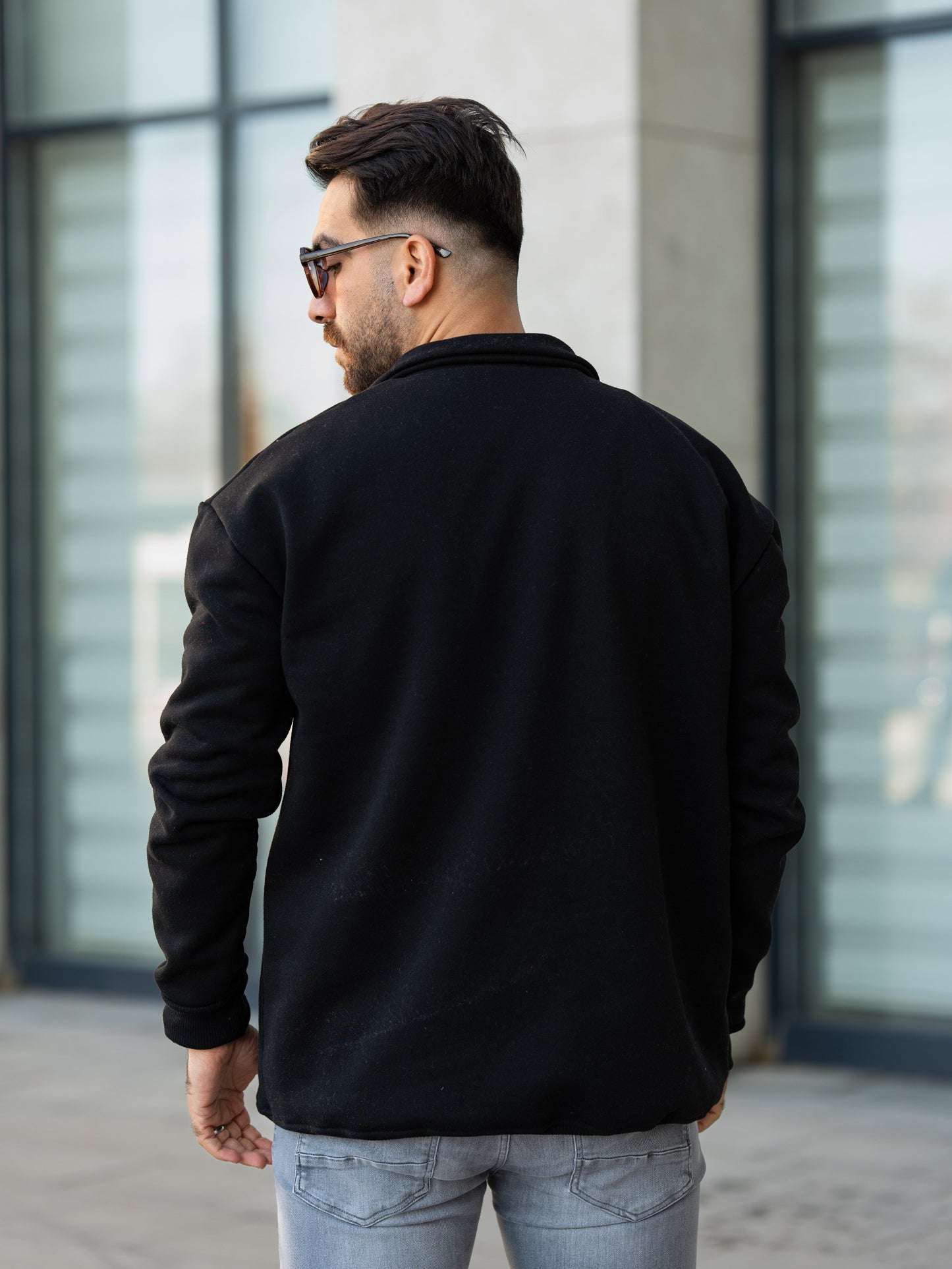 3 İplik Fermuarlı Bato Yaka Sweatshirt