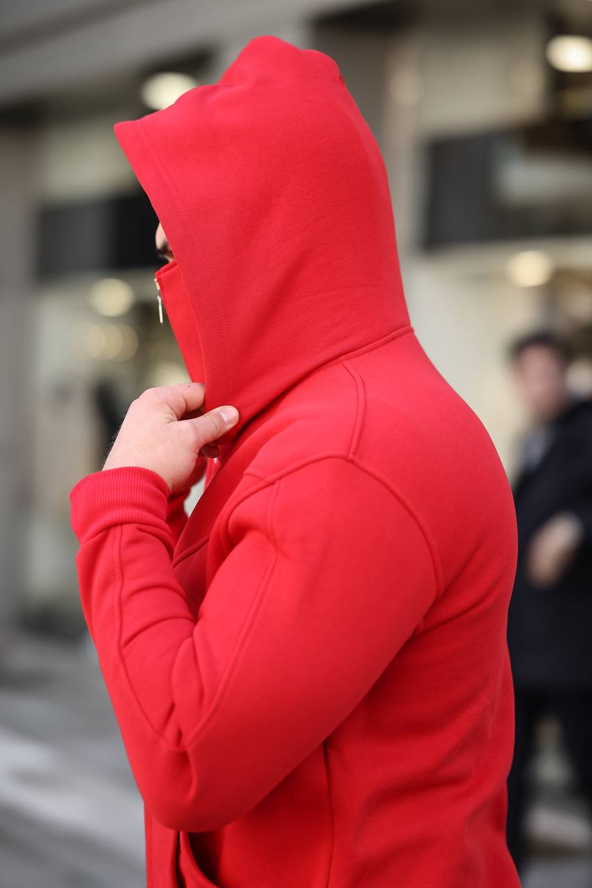 Maskeli 3 İplik Kapşonlu Sweat
