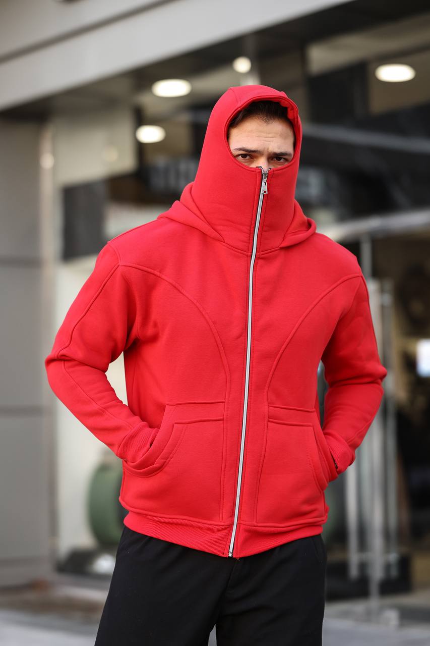 Maskeli 3 İplik Kapşonlu Sweat