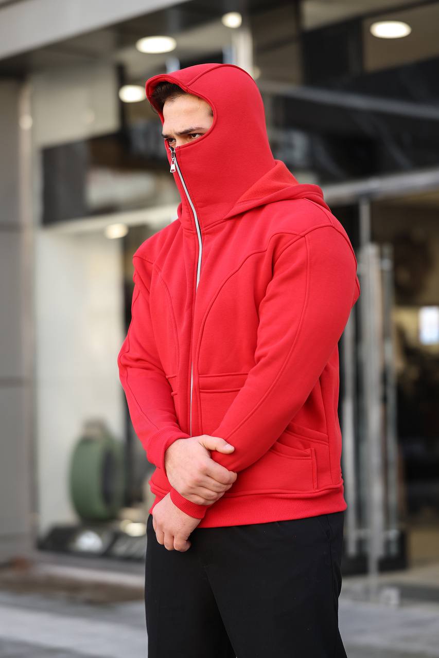 Maskeli 3 İplik Kapşonlu Sweat
