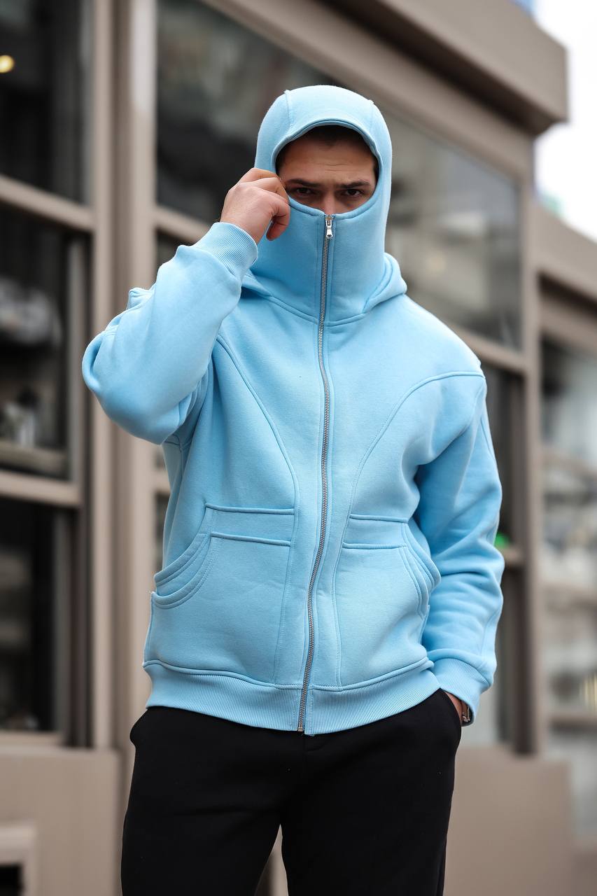 Maskeli 3 İplik Kapşonlu Sweat