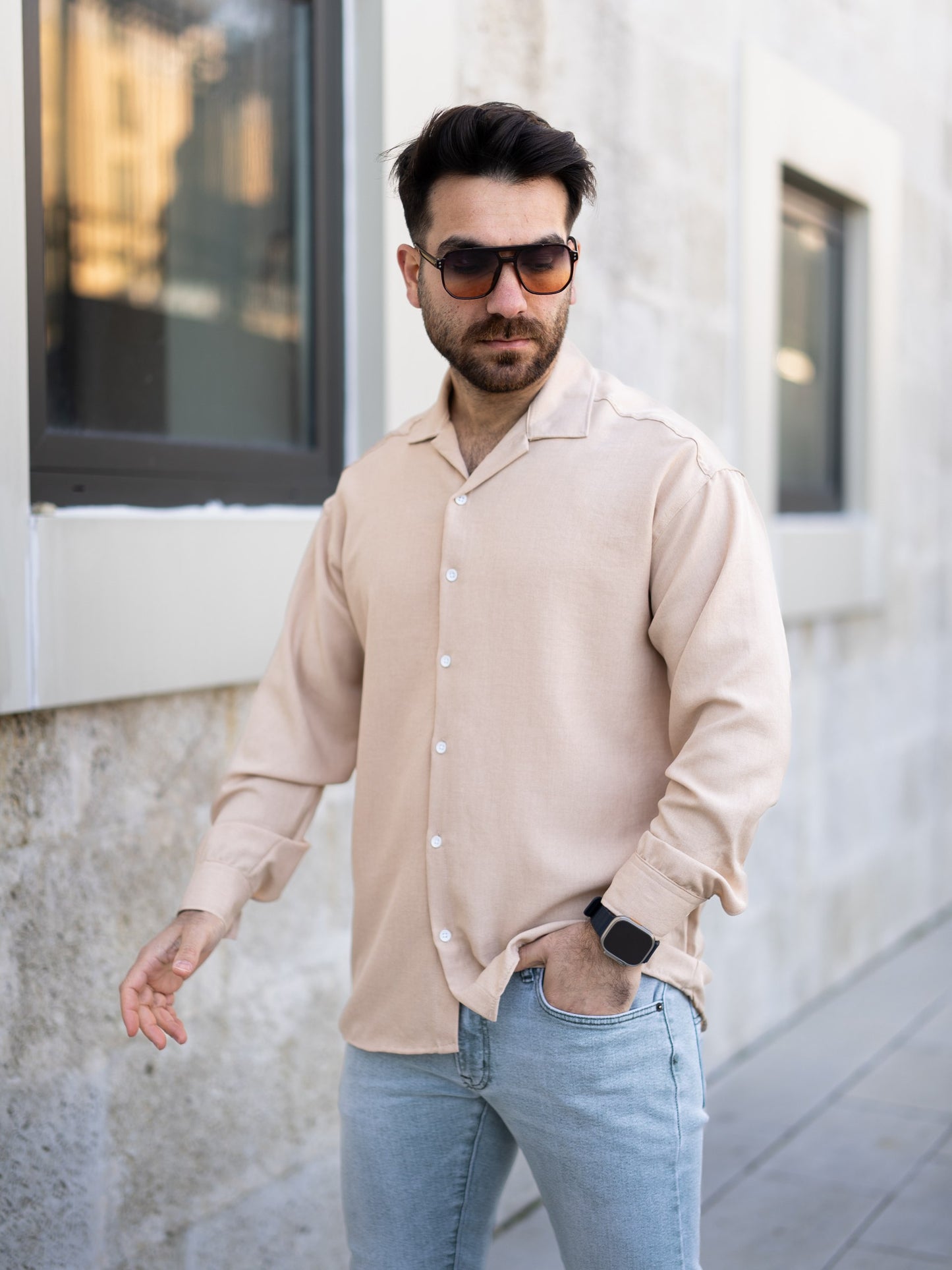 Oversize Keten Gömlek