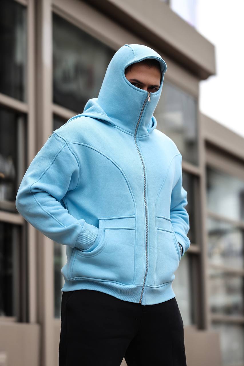 Maskeli 3 İplik Kapşonlu Sweat