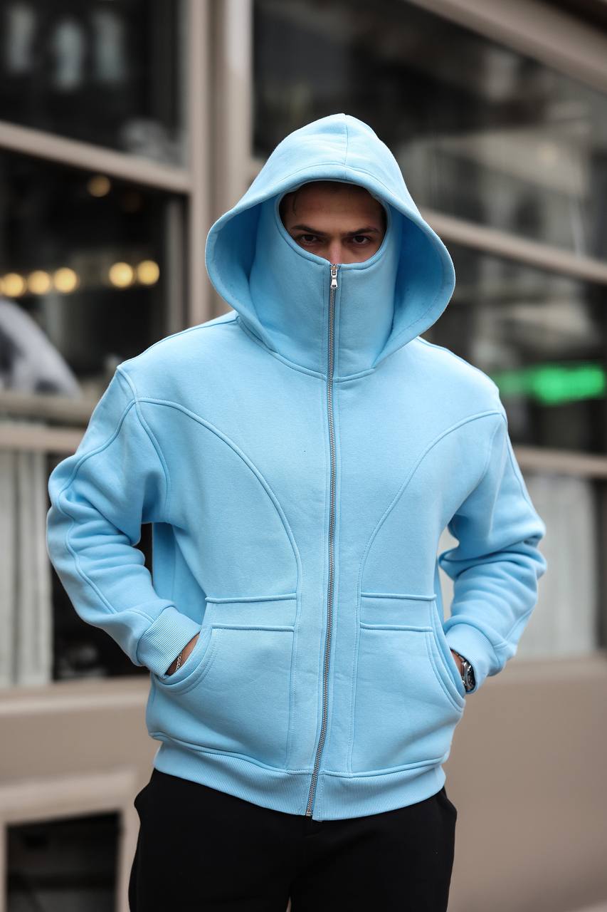 Maskeli 3 İplik Kapşonlu Sweat