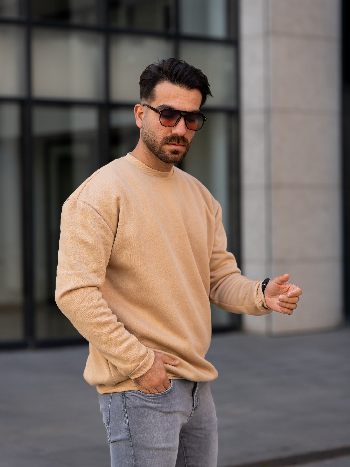 3 İplik Bisiklet Yaka Sweatshirt