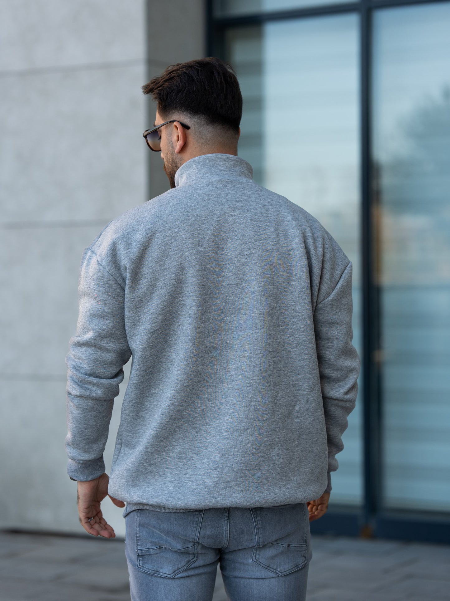 3 İplik Fermuarlı Bato Yaka Sweatshirt