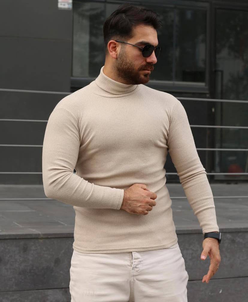 Balıkçı Yaka Şardonlu Kaşkorse Kazak