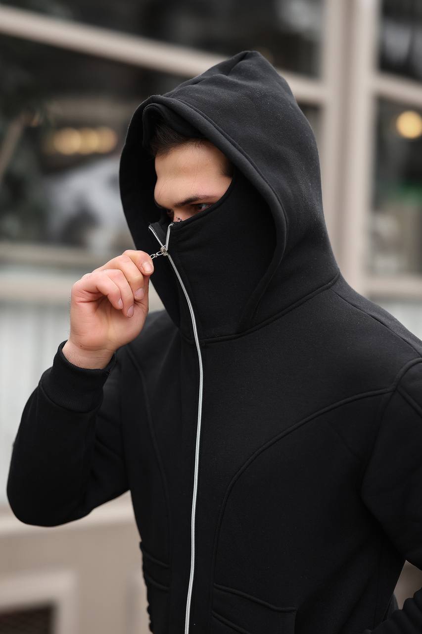 Maskeli 3 İplik Kapşonlu Sweat