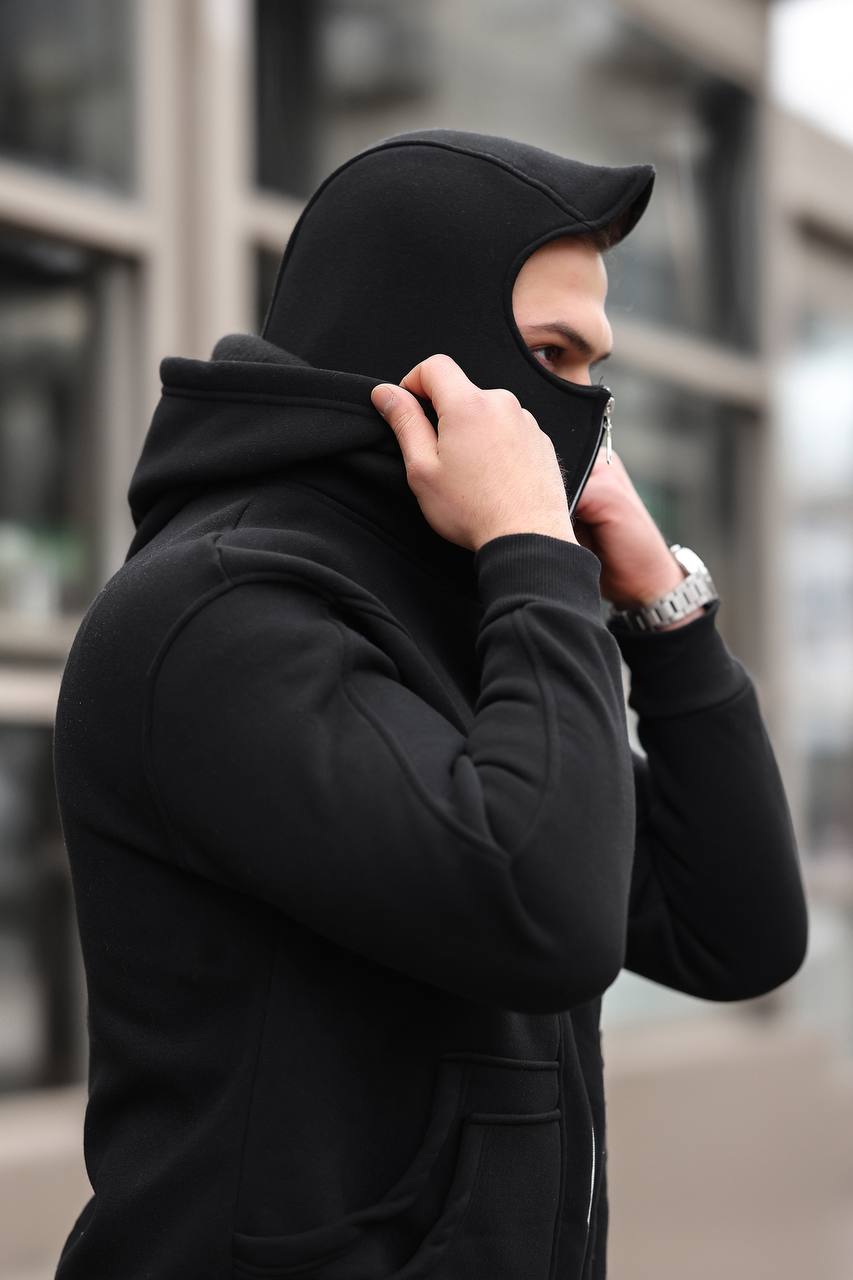 Maskeli 3 İplik Kapşonlu Sweat