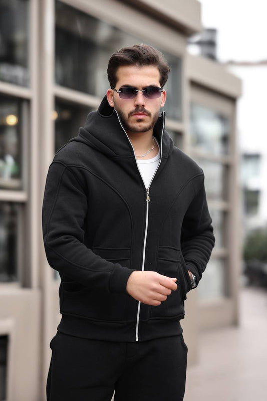 Maskeli 3 İplik Kapşonlu Sweat