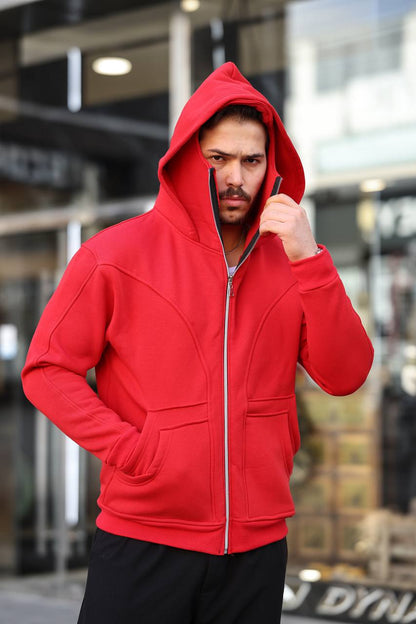 Maskeli 3 İplik Kapşonlu Sweat
