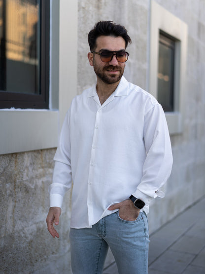 Oversize Keten Gömlek