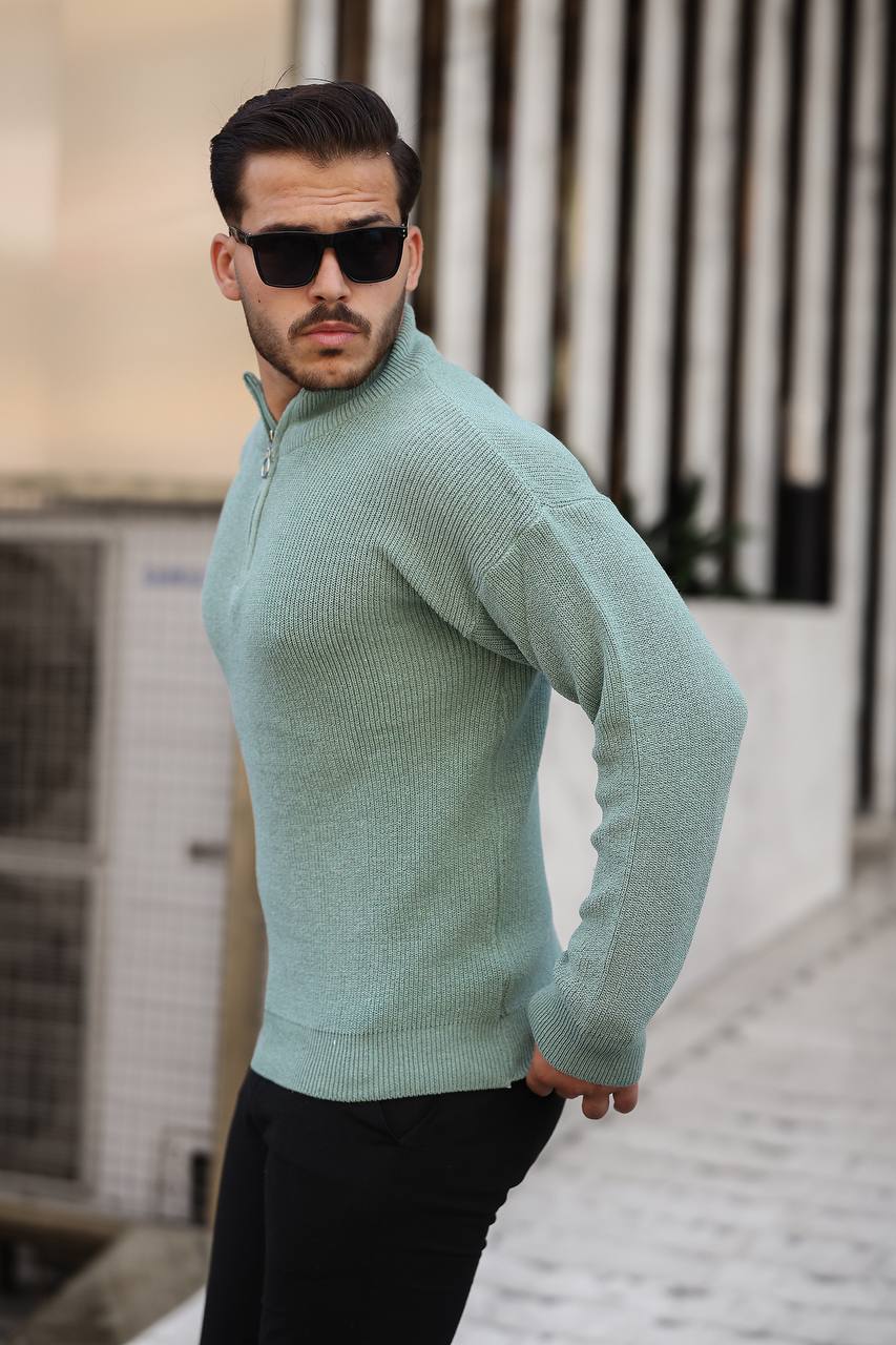 Yarım Fermuarlı Triko Kazak