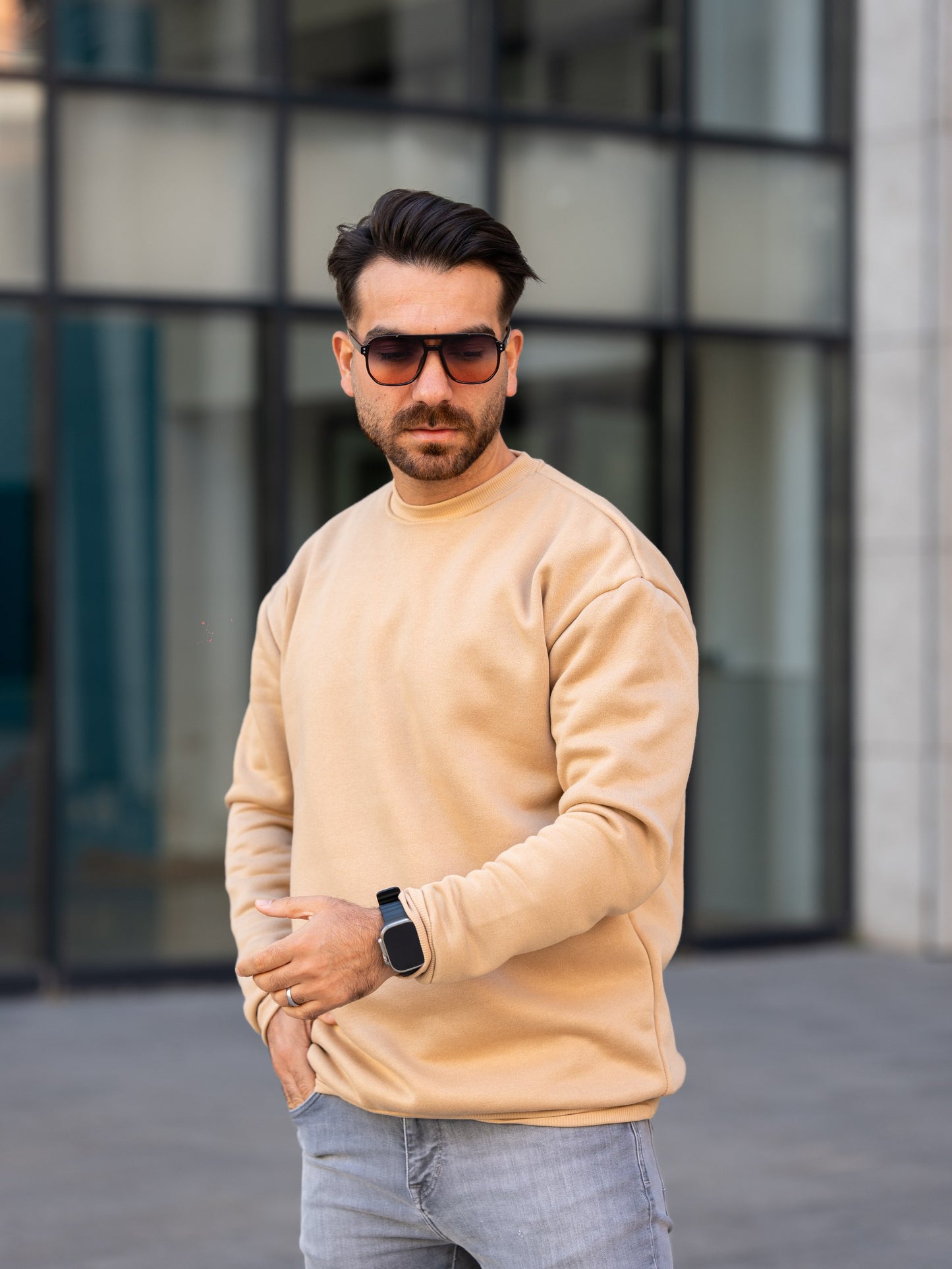 3 İplik Bisiklet Yaka Sweatshirt