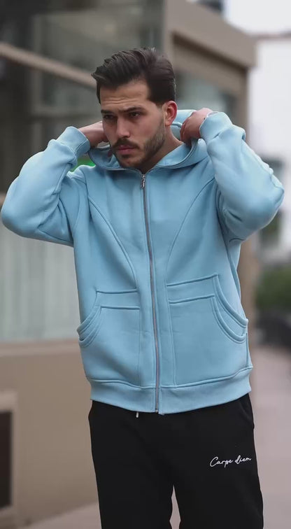 Maskeli 3 İplik Kapşonlu Sweat